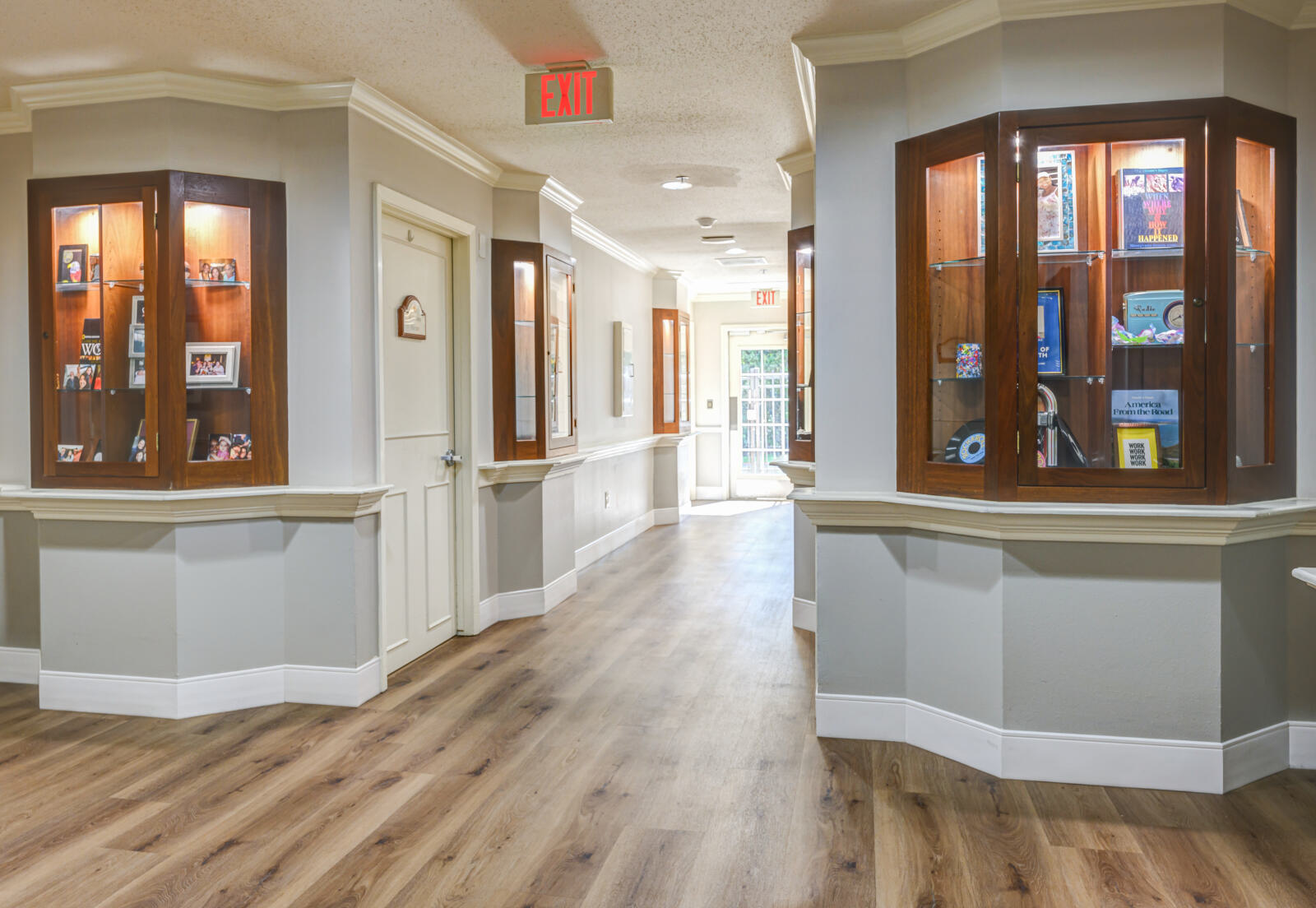 Hallway with Residents' Shadow Boxes